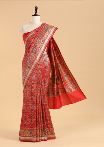 Red Patola Saree in Silk