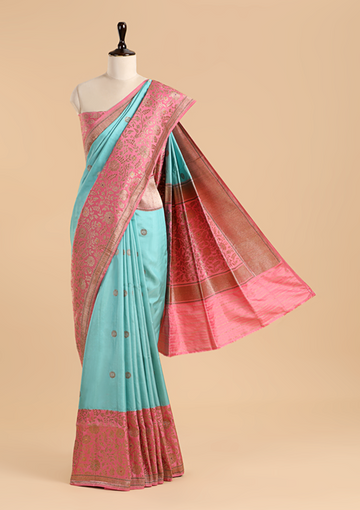 Firozi Butti Saree in Silk