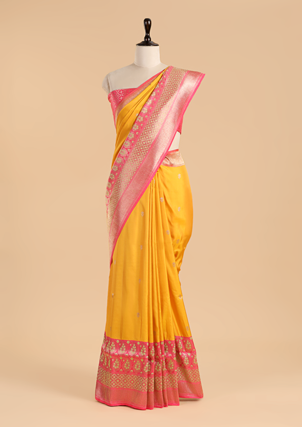 Mustard Butti Saree in Silk