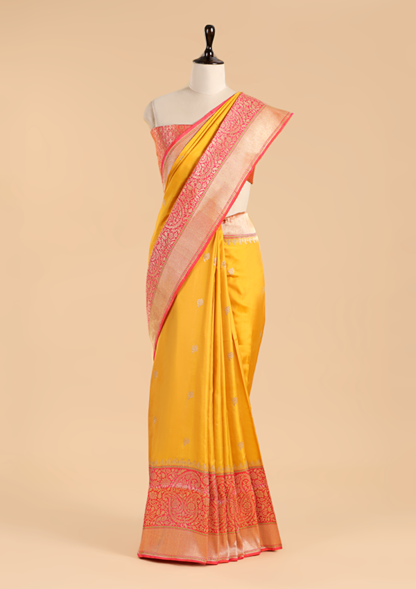 Mustard Butti Saree in Silk