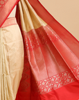 Off White Butti Saree in Silk