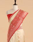 Off White Butti Saree in Silk