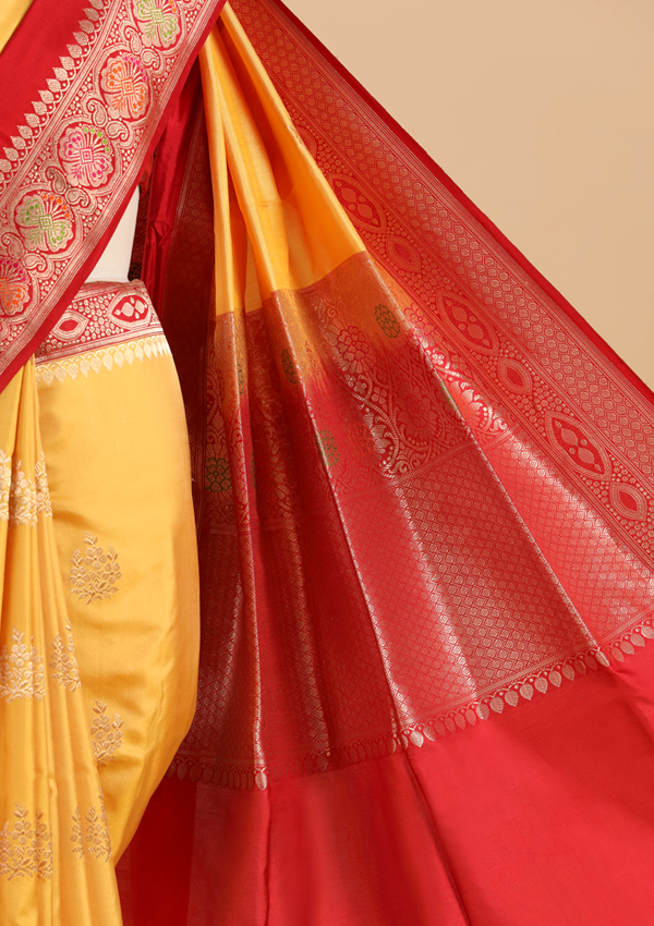 Mustard Butta Saree in Silk