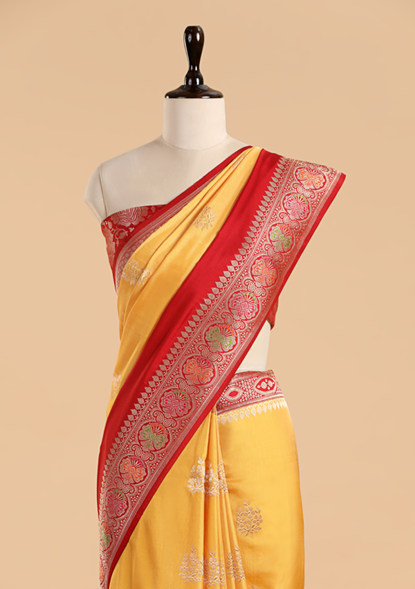 Mustard Butta Saree in Silk