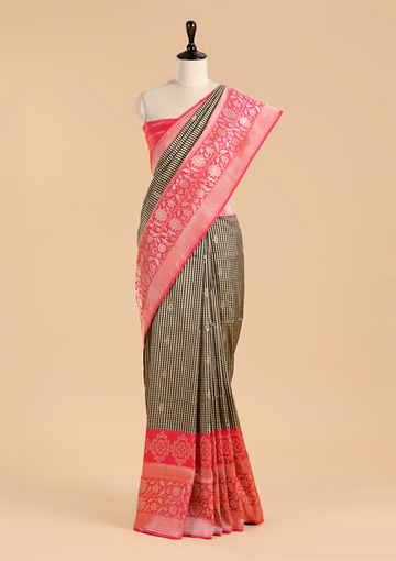 Cream Butti Saree in Silk