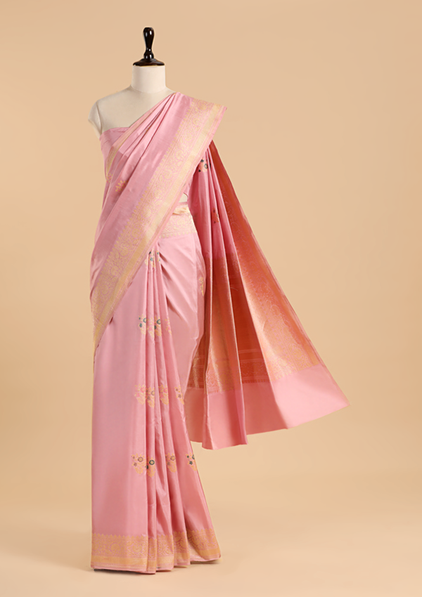 Pink Butta Saree in Silk