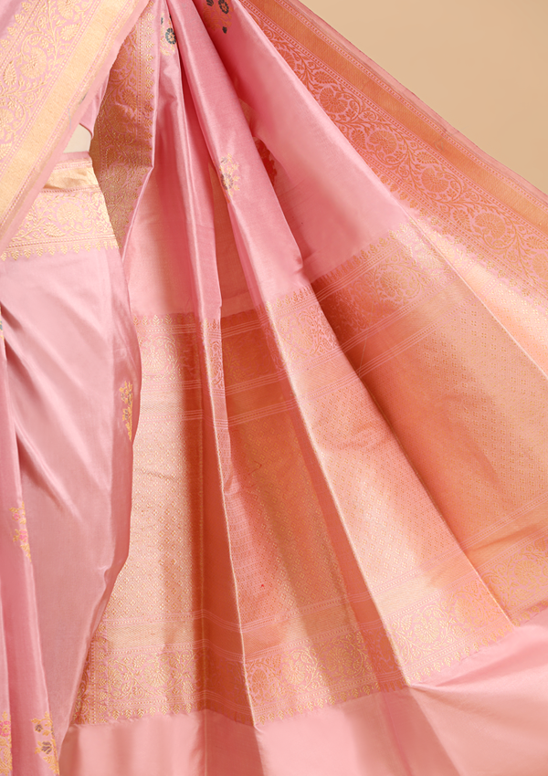 Pink Butta Saree in Silk