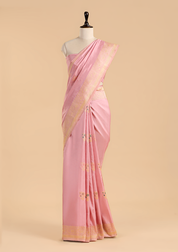 Pink Butta Saree in Silk