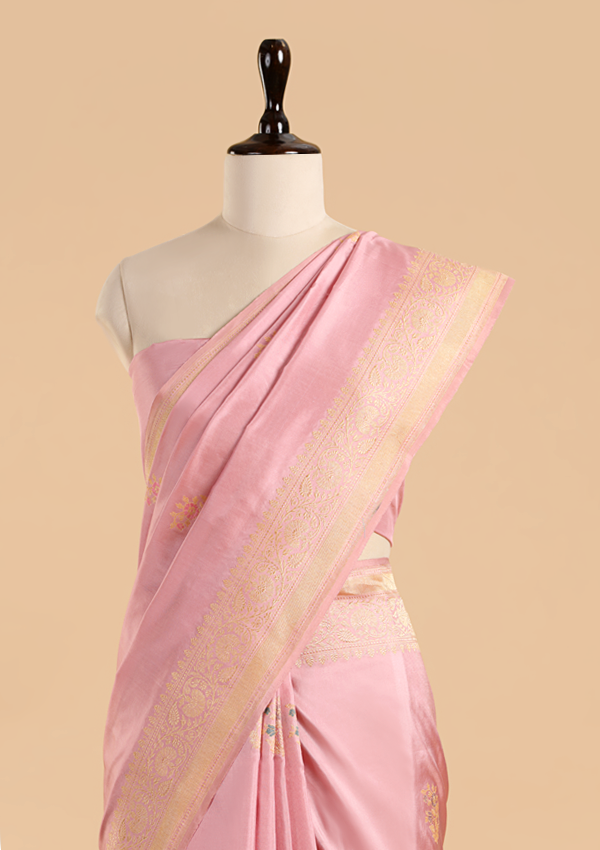 Pink Butta Saree in Silk