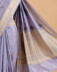 Mauve without Zari Butta Saree in Silk