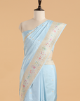 Sky Blue Butti Saree in Silk