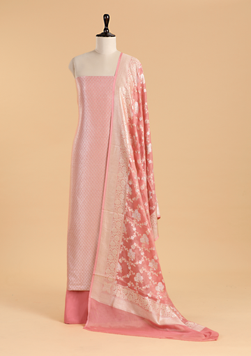 Peach Jaal Dress in Georgette Tussar