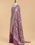 Wine Jaal Dress in Georgette Tussar