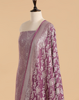 Wine Jaal Dress in Georgette Tussar