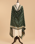 Bottle Green Dupatta in Silk