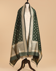 Bottle Green Dupatta in Silk