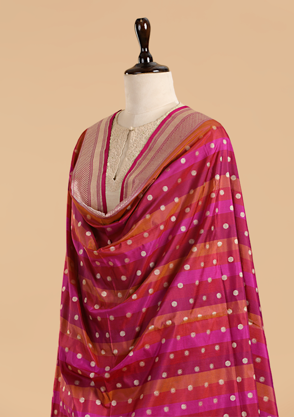 Magenta Rangkat Dupatta in Silk