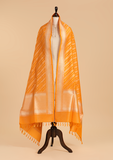 Golden Lehariya Dupatta in Silk