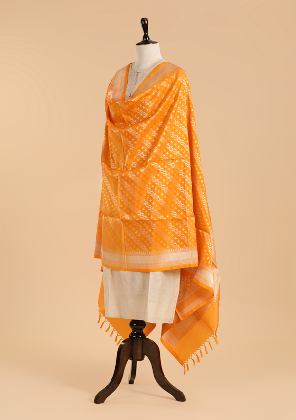 Golden Dupatta in Silk