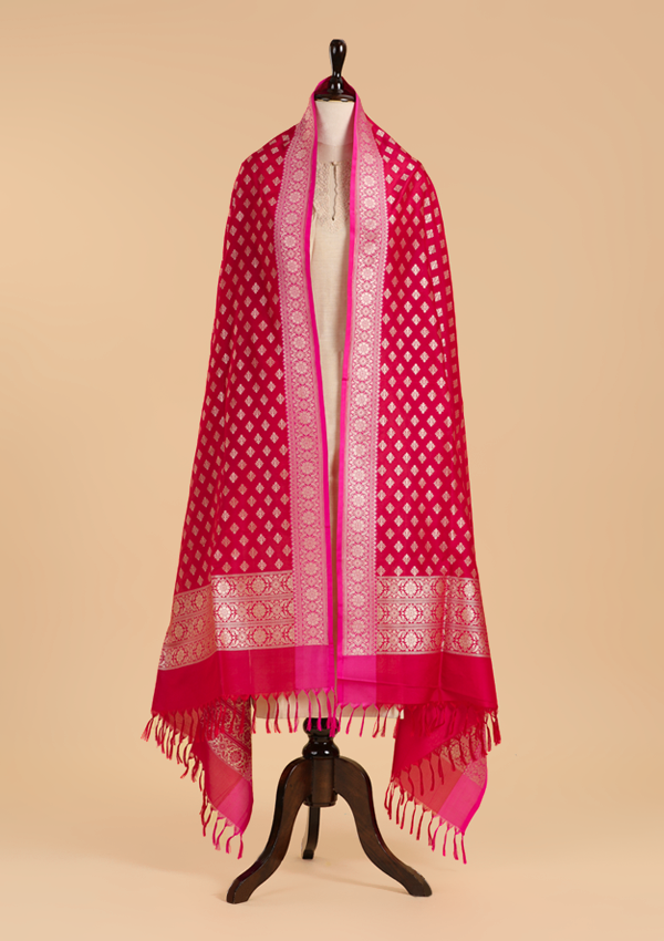 Red Dupatta in Silk