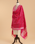 Red Dupatta in Silk