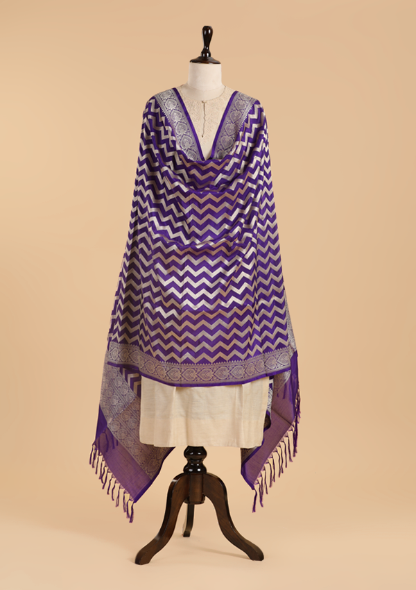 Purple Dupatta in Silk