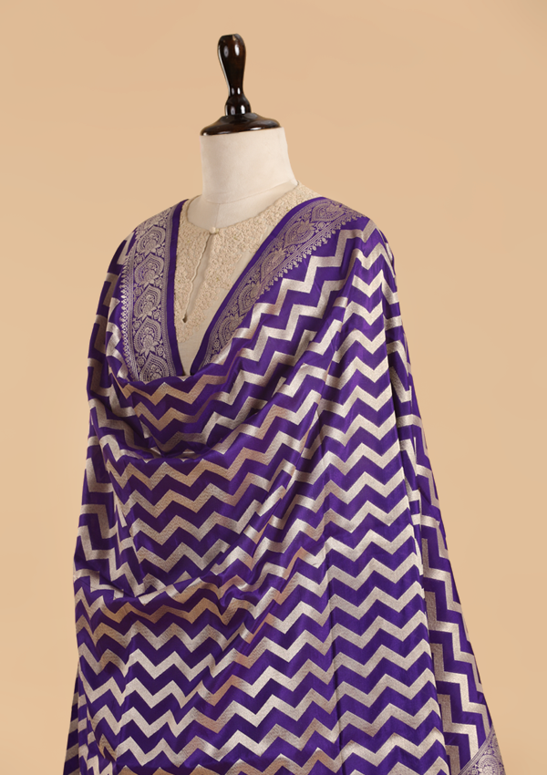 Purple Dupatta in Silk