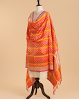 Orange Rangkat Dupatta in Silk