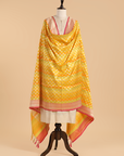 Lemon Yellow Rangkat Dupatta in Silk