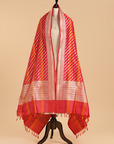 Red Rangkat Dupatta in Silk