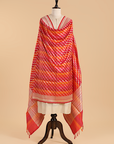 Red Rangkat Dupatta in Silk