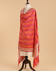 Red Rangkat Dupatta in Silk