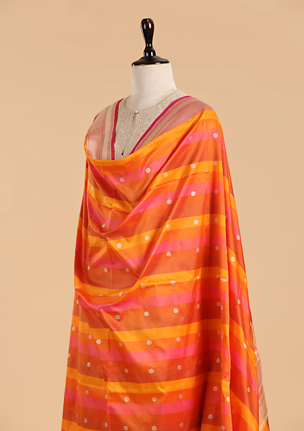 Orange Rangkat Dupatta in Silk