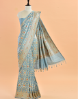 Sky Blue Jaal  Saree in Silk