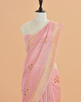 Peach Butta Saree in Georgette Tussar