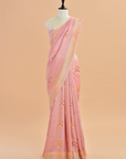 Peach Butta Saree in Georgette Tussar