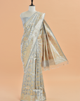 Grey Jaal  Saree in Silk