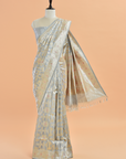 Grey Jaal  Saree in Silk