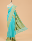 Firozi Plain Saree in Georgette