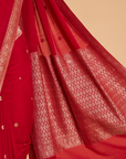 Red Butti Saree in Georgette