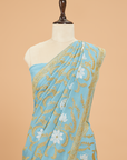 Sky Blue Jaal Saree in Georgette