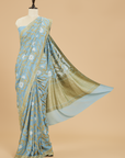 Sky Blue Jaal Saree in Georgette