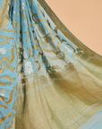 Sky Blue Jaal Saree in Georgette