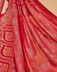 Red Jaal Saree in Georgette