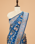 Royal Blue Jaal Saree in Silk