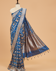 Royal Blue Jaal Saree in Silk