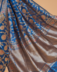 Royal Blue Jaal Saree in Silk