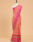 Gajar Pink Plain Saree in Silk