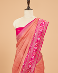 Gajar Pink Plain Saree in Silk