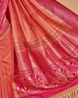 Gajar Pink Plain Saree in Silk